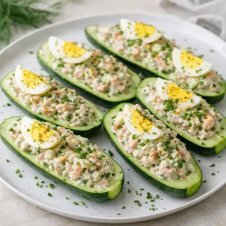 Zucchine ripiene di salmone con salsa cremosa al limone