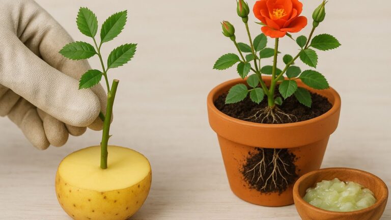 Scopri come far crescere 100 radici da un ramo di rosa in una patata!