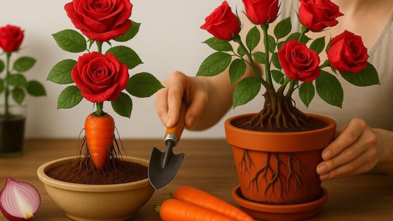 Scopri come far crescere 999 radici da un ramo di rosa in una carota!