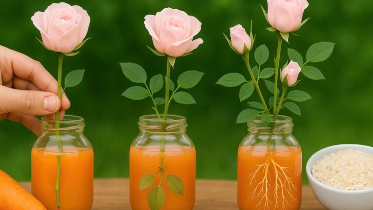 Scopri come ottenere 99 radici bianche con un ramo di rosa in succo di carota!