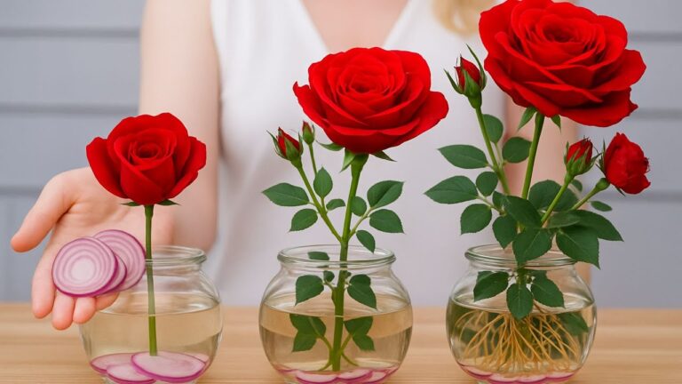 Scopri come fare 100 radici in una notte con una rosa e una cipolla!